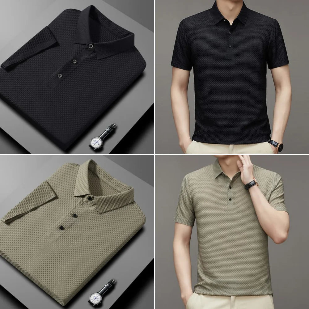 CAMISA TIPO 𝐏𝐎𝐋𝐎 𝐄𝐍 𝐒𝐄𝐃𝐀 𝐇𝐄𝐋𝐀𝐃𝐀 IMPORTADA