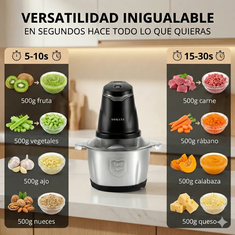MOLINO PICATODO ELECTRICO DE ACERO INOXIDABLE | Capacidad 2.0 Litros.🔝