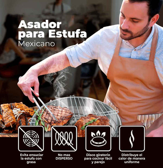 ASADOR PARA ESTUFA 100% EN ALUMINIO DE GRADO ALIMENTICIO | ⭐⭐⭐⭐⭐
