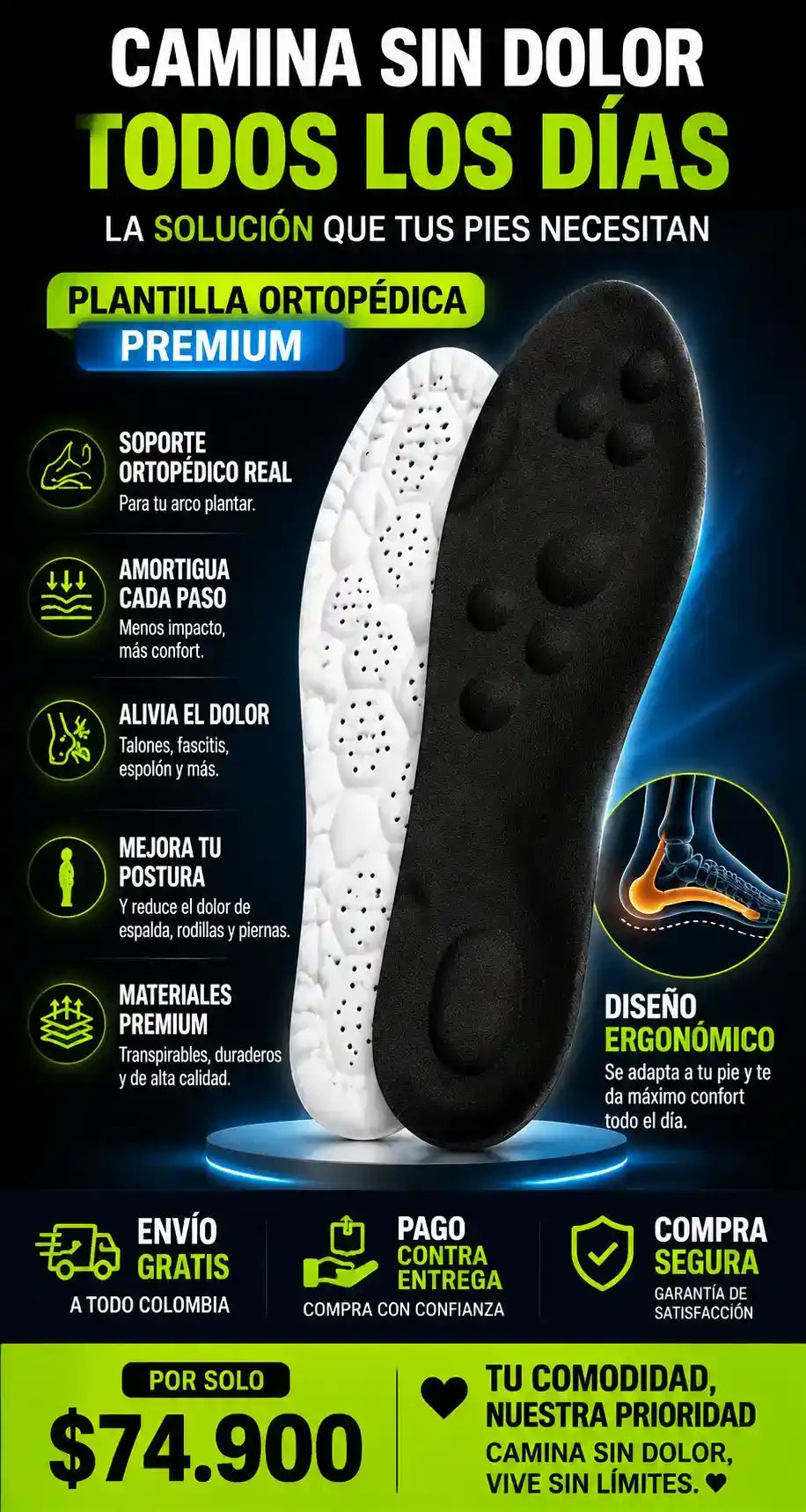 PLANTILLA CONFORT PLUS 4D™ | ADIOS AL DOLOR Y LA FATIGA