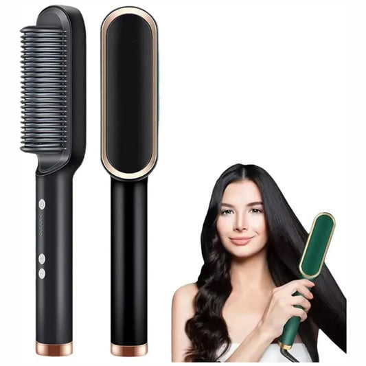Cepillo Alisador de Cabello 2 en 1 Profesional | Alisa, Desenreda y Elimina el Frizz