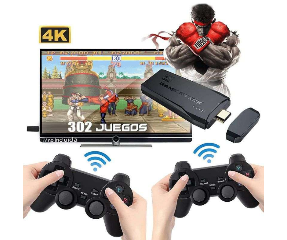 CONSOLA DE VIDEOJUEGOS GAME STICK CON 10 MIL JUEGOS INCORPORADOS 🕹️