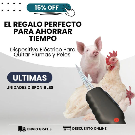 DISPOSITIVO ELÉCTRICO PARA QUITAR PLUMAS DE AVE Y PELOS DE CERDO - RECARGABLE