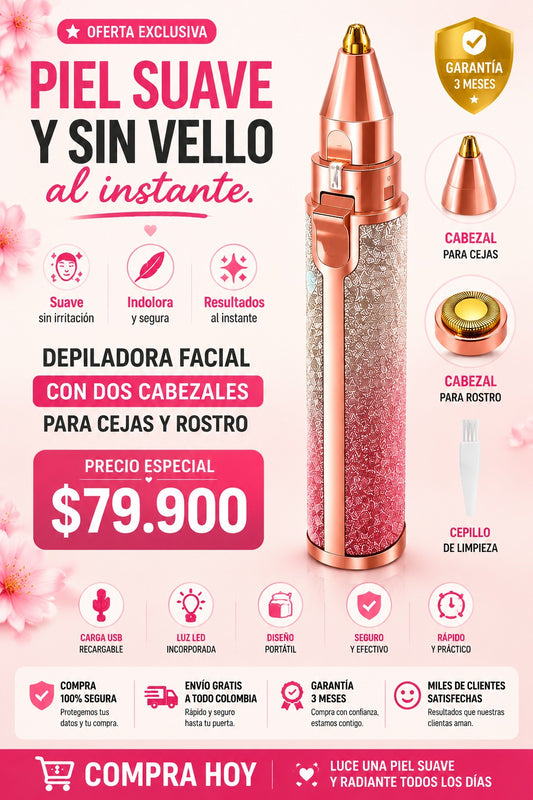 DEPILADOR FACIAL SKIN PRO | PIEL IMPECABLE EN SEGUNDOS