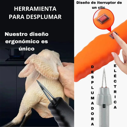 DISPOSITIVO ELÉCTRICO PARA QUITAR PLUMAS DE AVE Y PELOS DE CERDO - RECARGABLE